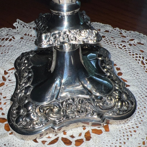 Vintage Silver Plated BP Ornate Candle Holder - Picture 3 of 12